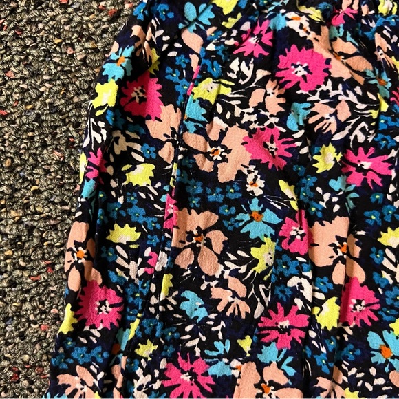 RIVER ISLAND Ditsy Floral Pattern Ruffle Tiered Midi Maxi Stretch Skirt Slit S - Picture 10 of 16
